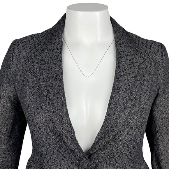 CLUB MONACO Wool Blend Blazer Sz 2 Textured Gray - Picture 2 of 8